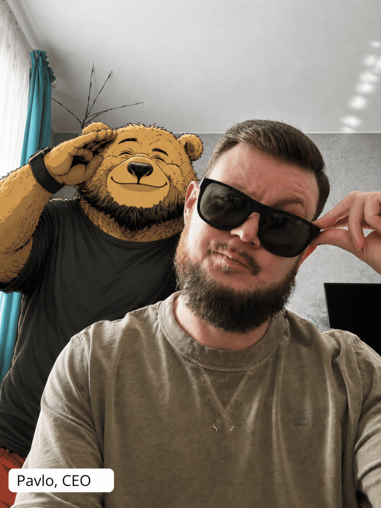 Our CEO Pavlo and his totem animal Bear